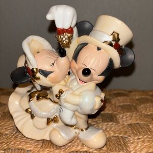 Disney Mickey and Minnie Wedding Cake Topper - Cream and Gold